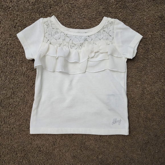 Vintage DKNY Ivory Lace & Ruffle Top, Kid's 2T - Picture 2 of 8